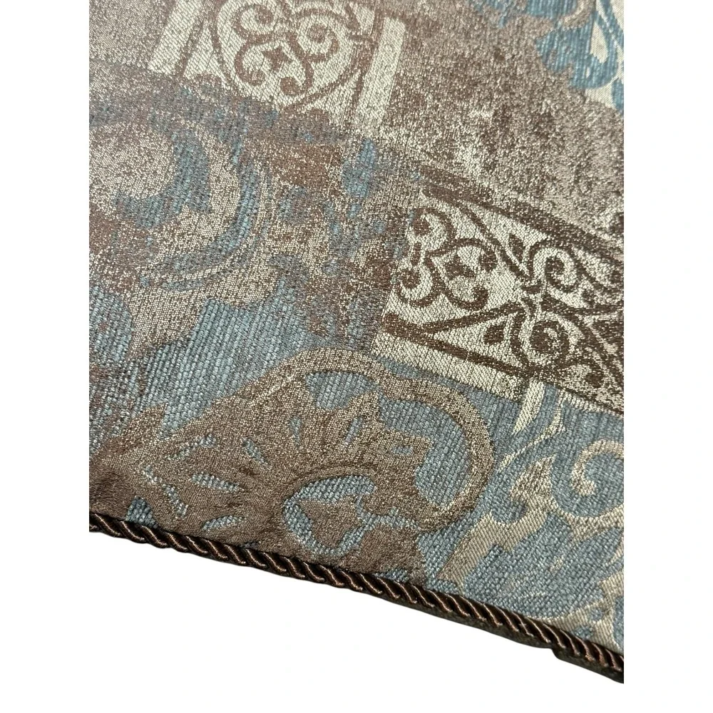 Croscill Comforter Set Full Size Blue Brown Damask‎ 3pc Shams Luxury Bedding
